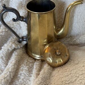 Elegant Antique Brass Chocolate / Coffee Pot